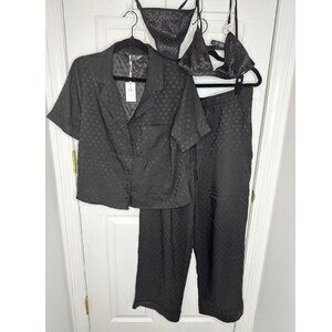Primark Silk set, top, pant, bra, thong NWT